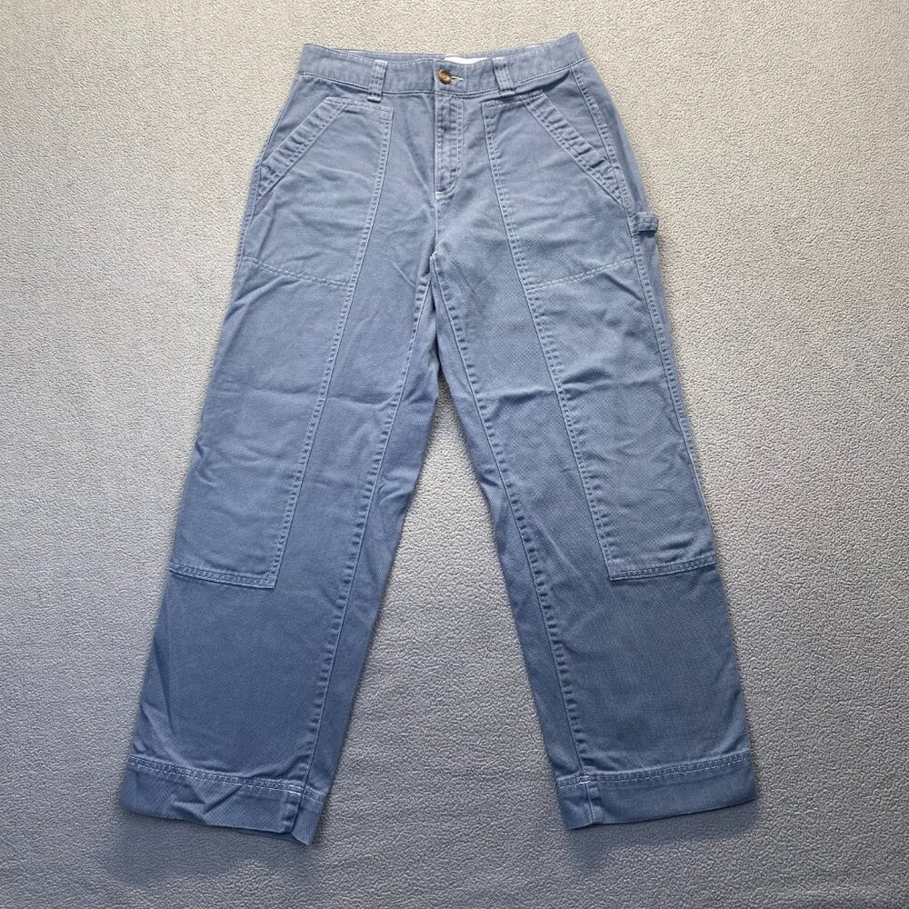 Old Navy Women High-Waisted Cargo Pants Size 6 Dusty Blue - Carpenter style